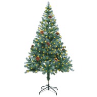 vidaXL Vianočný stromček s LED a borovicovými šiškami 150cm - cena, srovnání