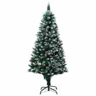 vidaXL Zasnežený umelý vianočný stromček s borovicovými šiškami 180cm - cena, srovnání