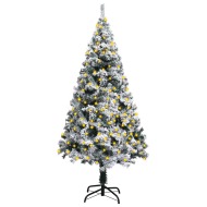 vidaXL Zasnežený umelý vianočný stromček s LED zelený 120cm - cena, srovnání