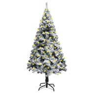 vidaXL Zasnežený umelý vianočný stromček s LED zelený 150cm - cena, srovnání