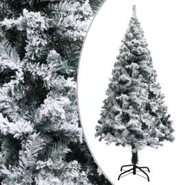 vidaXL Zasnežený umelý vianočný stromček zelený 150cm PVC