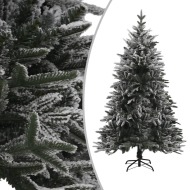 vidaXL Zasnežený umelý vianočný stromček zelený 150cm PVC&PE - cena, srovnání