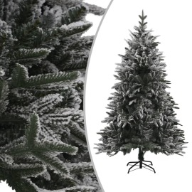 vidaXL Zasnežený umelý vianočný stromček zelený 180cm PVC&PE