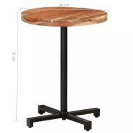 vidaXL Bistro stôl okrúhly hnedá / čierna 60 cm 320277 - cena, srovnání