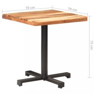 vidaXL Bistro stôl štvorcový hnedá / čierna 70x70x75 cm 320278 - cena, srovnání