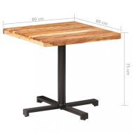 vidaXL Bistro stôl štvorcový hnedá / čierna 80x80x75 cm 320280 - cena, srovnání