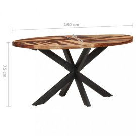 vidaXL Jedálenský stôl akácie / čierna 160x90x75 cm 321674