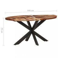 vidaXL Jedálenský stôl akácie / čierna 160x90x75 cm 321674 - cena, srovnání