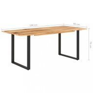 vidaXL Jedálenský stôl akácie / čierna 180x90x76 cm 286476 - cena, srovnání