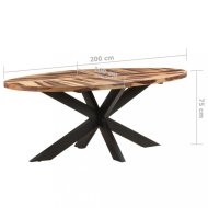 vidaXL Jedálenský stôl akácie / čierna 200x100x75 cm 321677 - cena, srovnání
