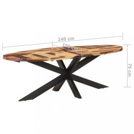 vidaXL Jedálenský stôl akácie / čierna 240x100x75 cm 321680