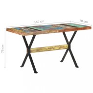 vidaXL Jedálenský stôl drevo / oceľ 140x70x76 cm 321607 - cena, srovnání