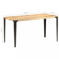 vidaXL Jedálenský stôl masívne drevo / oceľ 140x70x76 cm 286363 - cena, srovnání