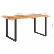 vidaXL Jedálenský stôl masívne drevo / oceľ 160x80x75 cm 286473 - cena, srovnání