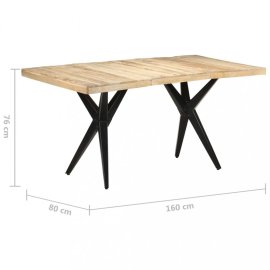 vidaXL Jedálenský stôl masívne drevo / oceľ 160x80x76 cm 323566