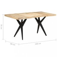 vidaXL Jedálenský stôl masívne drevo / oceľ 160x80x76 cm 323566 - cena, srovnání