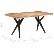 vidaXL Jedálenský stôl masívne drevo / oceľ 160x80x76 cm 323565 - cena, srovnání