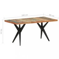 vidaXL Jedálenský stôl masívne drevo / oceľ 160x80x76 cm 323567 - cena, srovnání