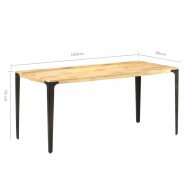 vidaXL Jedálenský stôl masívne drevo / oceľ 160x80x76 cm 286364 - cena, srovnání
