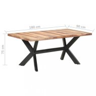 vidaXL Jedálenský stôl masívne drevo / oceľ 180x90x75 cm 321548 - cena, srovnání
