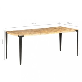 vidaXL Jedálenský stôl masívne drevo / oceľ 180x90x76 cm 286365