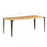 vidaXL Jedálenský stôl masívne drevo / oceľ 180x90x76 cm 286365 - cena, srovnání