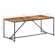 vidaXL Jedálenský stôl masívne drevo / oceľ 180x90x76 cm 286343 - cena, srovnání