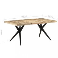 vidaXL Jedálenský stôl masívne drevo / oceľ 180x90x76 cm 323569 - cena, srovnání