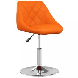 vidaXL Kancelárska stolička umelá koža / chróm Oranžová 335156