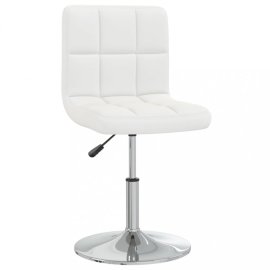 vidaXL Kancelárska stolička umelá koža / chróm Biela 334169