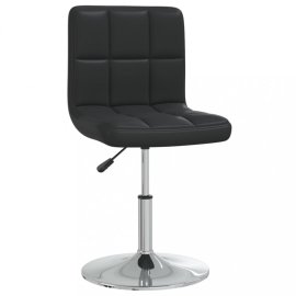 vidaXL Kancelárska stolička umelá koža / chróm Čierna 334170