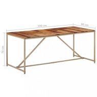 vidaXL Jedálenský stôl masívne drevo / oceľ 180x90x76 cm 286335 - cena, srovnání