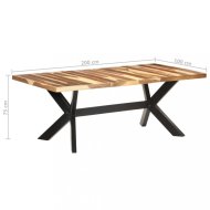 vidaXL Jedálenský stôl masívne drevo / oceľ 200x100x75 cm 321549 - cena, srovnání