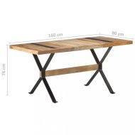 vidaXL Jedálenský stôl drevo / oceľ 160x80x76 cm 321608