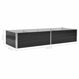 vidaXL Záhradný oceľový truhlík antracit 240x80x45 cm 45727