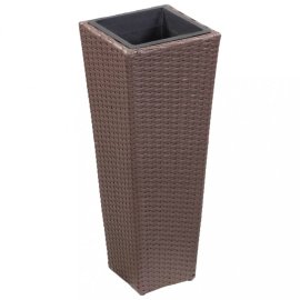 vidaXL Záhradný truhlík 30x30x80 cm polyratan Hnedá 46929