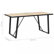 vidaXL Jedálenský stôl dub / čierna 140x70x75 cm 281561 - cena, srovnání