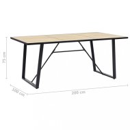 vidaXL Jedálenský stôl dub / čierna 200x100x75 cm 281564 - cena, srovnání