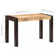 vidaXL Jedálenský stôl masívne drevo 120x60x76 cm 289652 - cena, srovnání