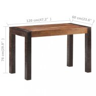 vidaXL Jedálenský stôl masívne drevo 120x60x76 cm 289653 - cena, srovnání