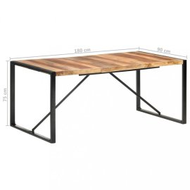 vidaXL Jedálenský stôl masívne drevo / kov 180x90x75 cm 321542
