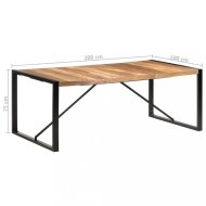 vidaXL Jedálenský stôl masívne drevo / kov 200x100x75 cm 321543 - cena, srovnání