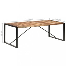 vidaXL Jedálenský stôl masívne drevo / kov 220x100x75 cm 321544