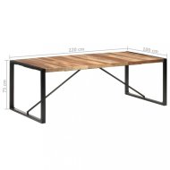vidaXL Jedálenský stôl masívne drevo / kov 220x100x75 cm 321544 - cena, srovnání