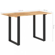 vidaXL Jedálenský stôl masívne drevo / oceľ 118x58x76 cm 286475