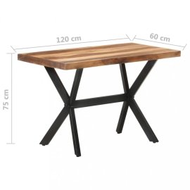 vidaXL Jedálenský stôl masívne drevo / oceľ 120x60x75 cm 321545