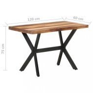 vidaXL Jedálenský stôl masívne drevo / oceľ 120x60x75 cm 321545 - cena, srovnání
