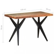 vidaXL Jedálenský stôl masívne drevo / oceľ 120x60x76 cm 323561 - cena, srovnání