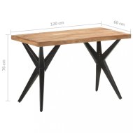 vidaXL Jedálenský stôl masívne drevo / oceľ 120x60x76 cm 323559 - cena, srovnání