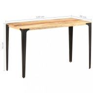 vidaXL Jedálenský stôl masívne drevo / oceľ 120x60x76 cm 286362 - cena, srovnání